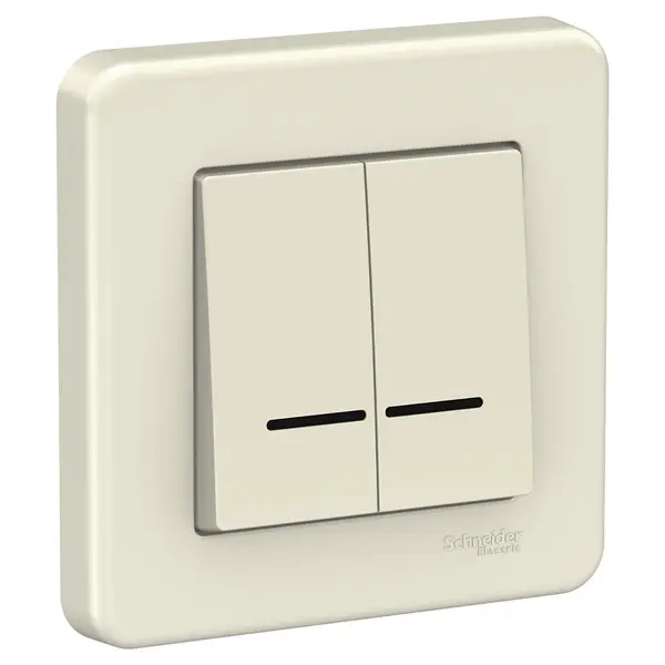 Schneider Electric - LNA2000323 - Leona Double 1-way Switch w/Loc.L. Cream - 1