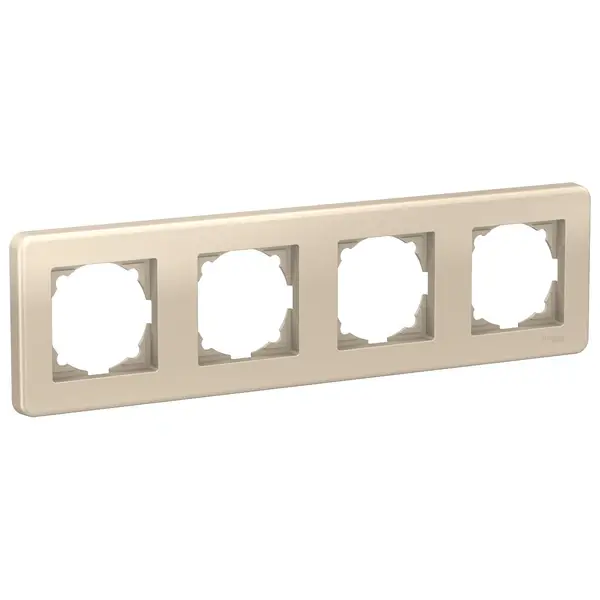 Schneider Electric - LNA5800424 - Leona 4-gang Horzntl Frm Metallic Beige - 1