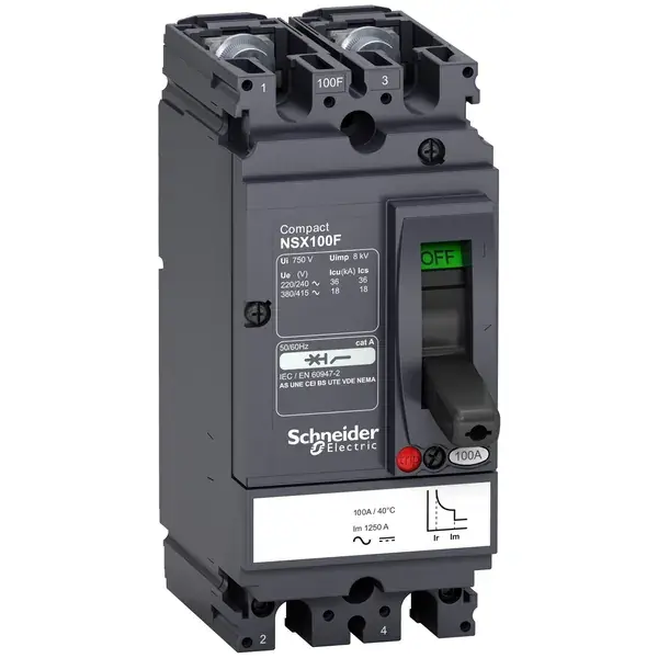 Schneider Electric - LV438597 - DC Circuit BreakerNSX100F 50A 2P 36KA AC - 1