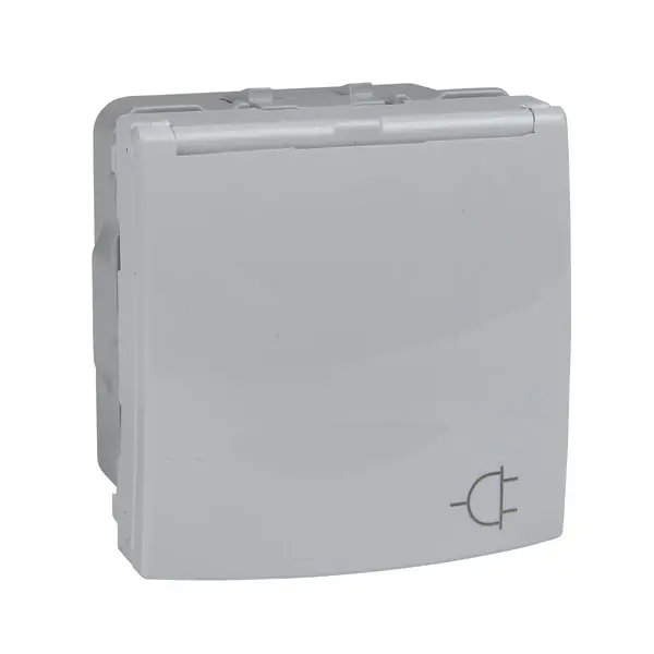 Schneider Electric - MGU3.037.18TA - Unica Side-E. SO w/ Shut. Lid 2m White - 1