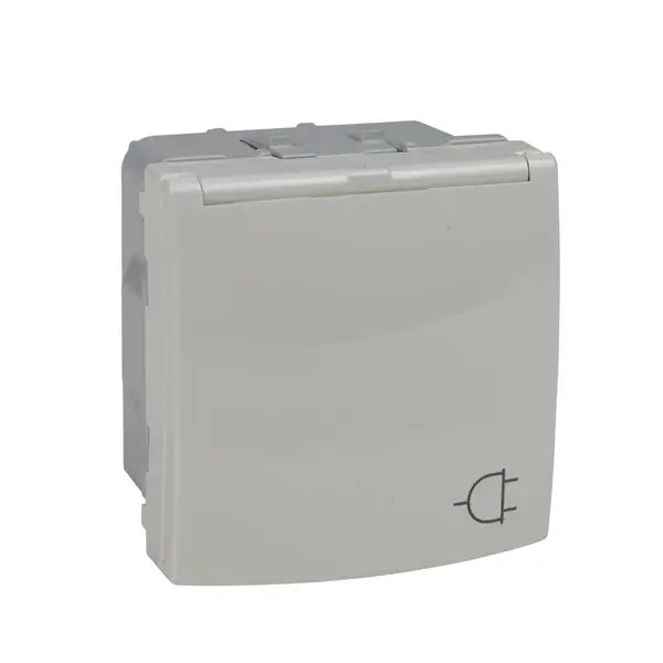 Schneider Electric - MGU3.037.25TA - Unica Side-E. SO w/ Shut. Lid 2m Ivory - 1