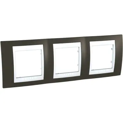Schneider Electric - MGU6.006.871 - 3gang c. frame Cacao/Wh - 1