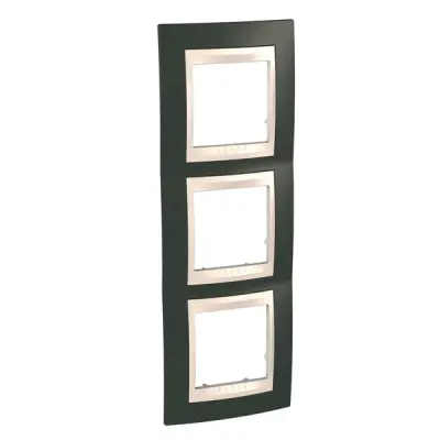 Schneider Electric - MGU6.006V.571 - 3gang vert. c. frame Cacao/Iv - 1