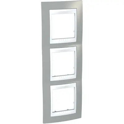 Schneider Electric - MGU6.006V.865 - Unica Plus 3g Vert Frame Mist Grey-Wht - 1