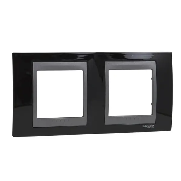 Schneider Electric - MGU66.004.293 - Unica Top 2g Frame Rodium Black-Graphite - 1
