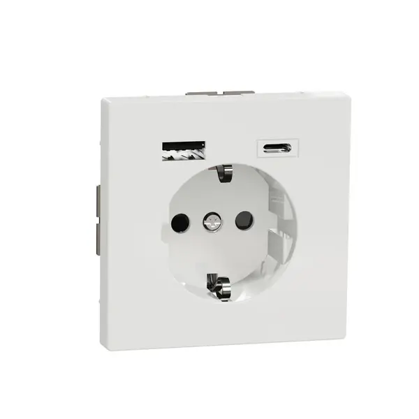 Schneider Electric - MTN2367-6035 - Schuko SO w USB A+C 3A TPb lw SDsg - 1
