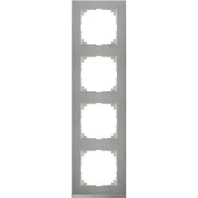 Schneider Electric - MTN4040-3646 - Merten M-Pure Decor 4g Frame St. Steel - 1