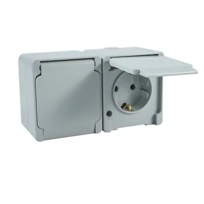 Schneider Electric - NML7500133 - Nemliyer Double Side-earth Socket Grey - 1