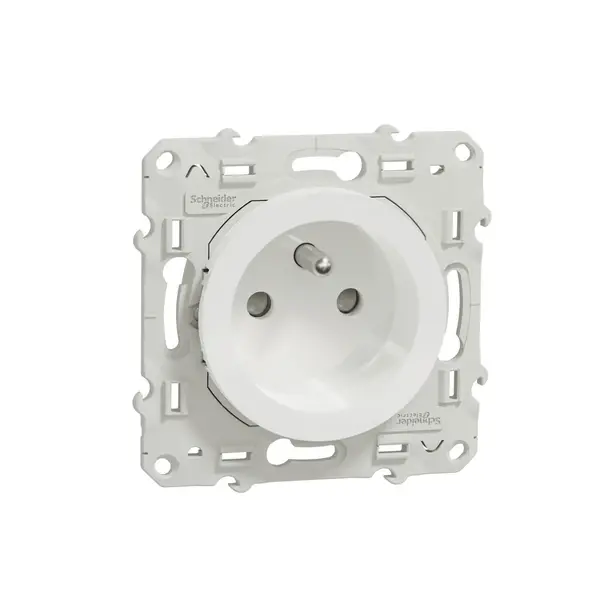 Schneider Electric - S520059 - Odace Pin-earth S.O. w/Shutters White - 1