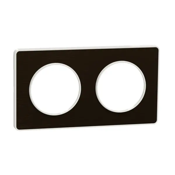 Schneider Electric - S520804L - Odc Tch 2g Frame Wht Bordr71mm Mtl B.Brz - 1