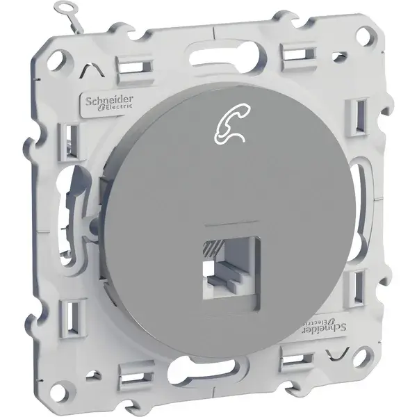 Schneider Electric - S530497 - Odace RJ12 Cat3 Telephone Socket Alum - 1