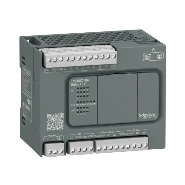 Schneider Electric - TM200C16R - Contr. M200 16I/O,AC220, 9 DC INPUTS, 7 - 1