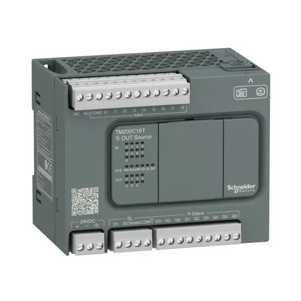 Schneider Electric - TM200C16T - Contr. M200 16I/O,DC24, 9 DC INPUTS, 7 O - 1