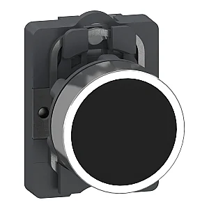 Xa2 - Aa21 Spring Return Push Button 22 mm Black - XA2AA21 - Schneider Electric