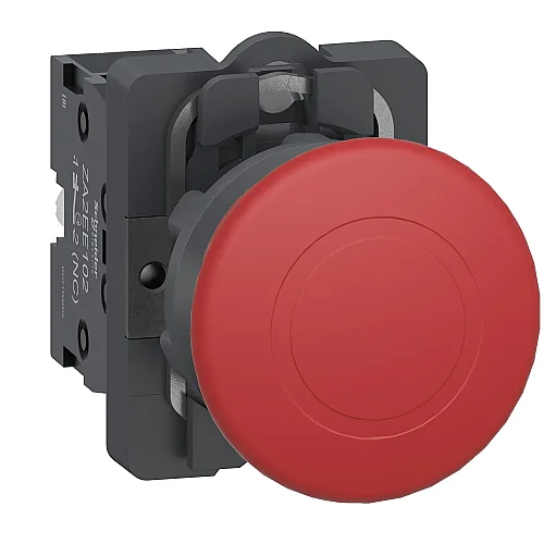 1NO Red 40 mm Mushroom Head Spring Return Push Button - XA2AC42 - 1