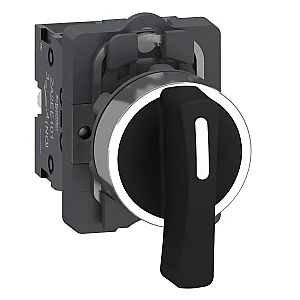 1NO+1NO Black Long Selector Switch Push Button - XA2AJ33 - Schneider Electric