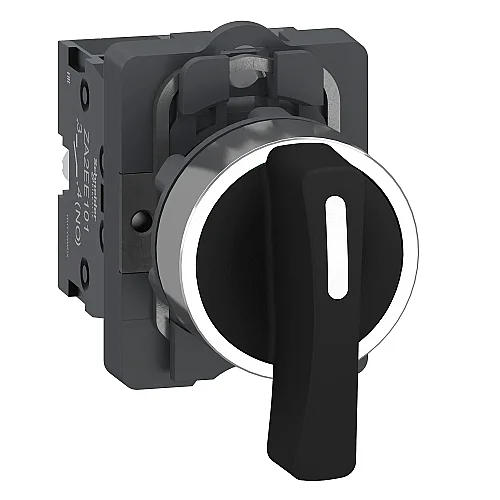 1NO+1NO Black Long Selector Switch Push Button - XA2AJ33 - 1