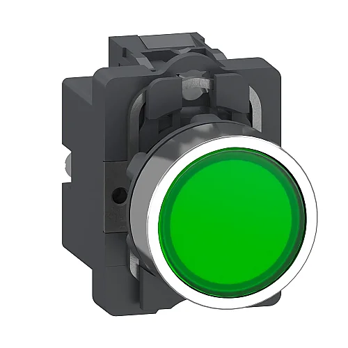 1NO Green 24 VAC/DC Illuminated Spring Return Push Button - XA2AW33B1 - 1