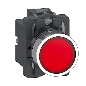 1NO Red 24 VAC/DC Illuminated Spring Return Push Button - XA2AW34B1 - Schneider Electric