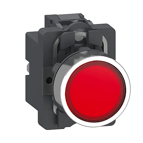 1NO Red 24 VAC/DC Illuminated Spring Return Push Button - XA2AW34B1 - 1