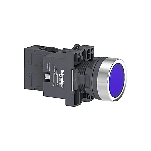 1NO Blue 24 VAC/DC Illuminated Spring Return Push Button - XA2AW36B1 - Schneider Electric