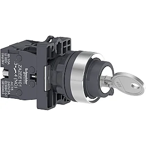 Key Selector Switch - Ø22 - 2 Positions - XA2EG43 - Schneider Electric