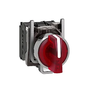 Illuminated Selector Switch, 230 VAC. Red - XB4BK134M5 - Schneider Electric