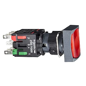 Rect.Ill.Push.B.Red NO/NC - XB6DW4B5B - Schneider Electric