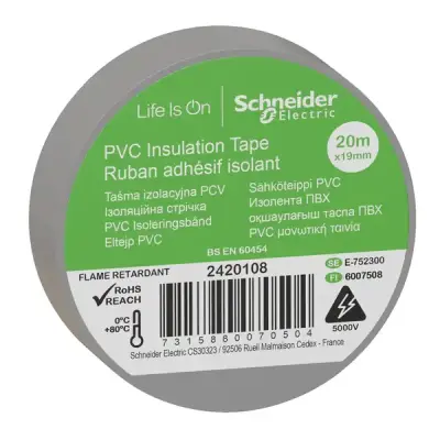 2420108 - Insulation Tape 19mmx20m Grey - Schneider Electric