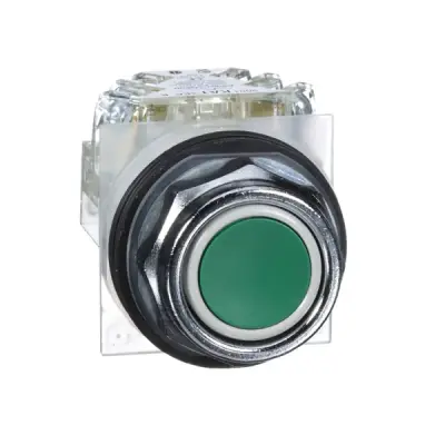 9001KR1GH13 - 9001 Pushbutton, Flush Green - Schneider Electric