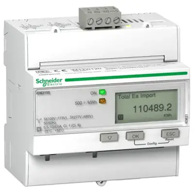 A9MEM3155 - Triphase Kwh Meter 63a Modbus Mid - Schneider Electric
