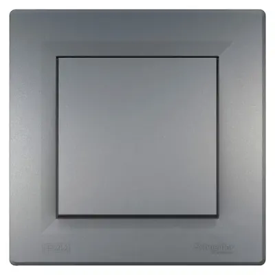EPH0400462 - Asfora 2-way Switch W/frame Ip44 Steel - Schneider Electric