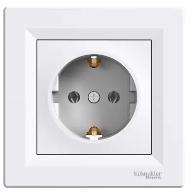 EPH2900121 - Asfora Side-earth Socket Outlet White - Schneider Electric