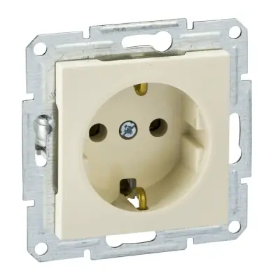 EPH2900723 - Asfora Toprakli Priz,krem Cercsiz - Schneider Electric
