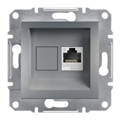EPH4700162 - Asfora Rj45 Cat6 Utp Data Socket Steel - Schneider Electric