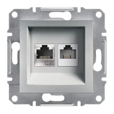 EPH4900161 - Asfora Rj45+rj12 Cat5e Utp Data Skt Alum - Schneider Electric