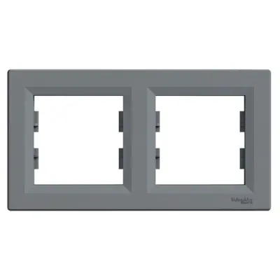 EPH5800262 - Asfora 2-gang Horizontal Frame Steel - Schneider Electric