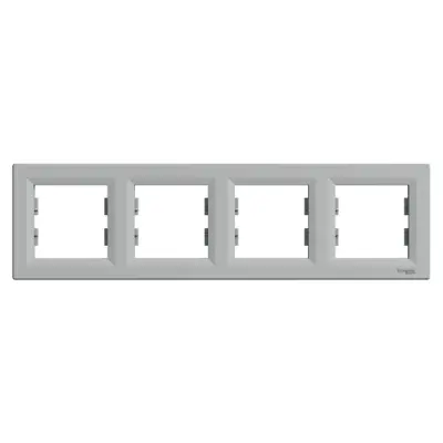 EPH5800461 - Asfora 4-gang Horizontal Frame Alum - Schneider Electric