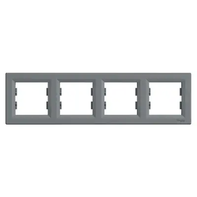 EPH5800462 - Asfora 4-gang Horizontal Frame Steel - Schneider Electric