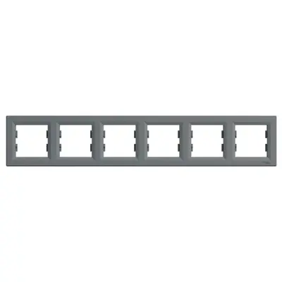 EPH5800662 - Asfora 6-gang Horizontal Frame Steel - Schneider Electric