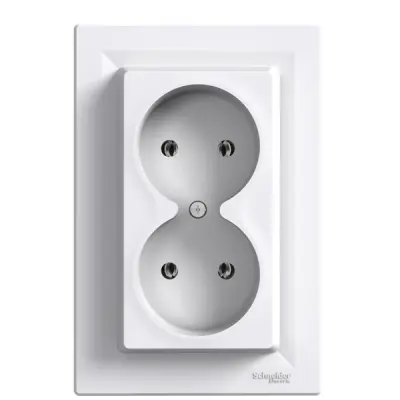 EPH9700221 - Asfora Double S.o. 16a Pl Stndrd White - Schneider Electric