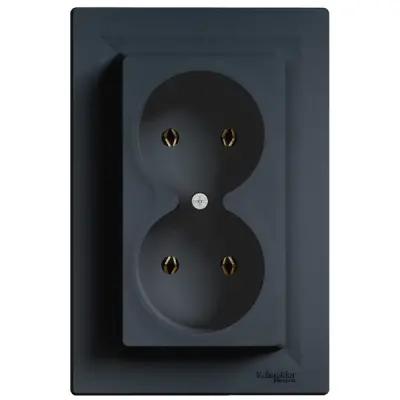 EPH9700271 - Asfora Double So Pl Std Anthracite - Schneider Electric