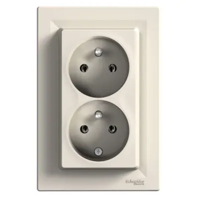 EPH9800123 - Asfora Double So Pin-earth Cz Std Cream - Schneider Electric