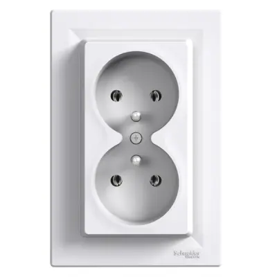 EPH9800221 - Asfora Pin-e. Double S.o. 16a Pl Std Wht - Schneider Electric