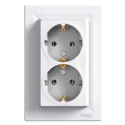 EPH9900121 - Asfora Side-e. Double S.o 16a Pl Std Wht - Schneider Electric