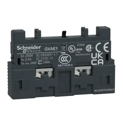 GVAE1 - 1no Or 1nc Aux Contact Front For Gv2 - Schneider Electric