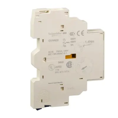 GVAN20 - Tesys Gv2 & Gv3 - Aux Contact - 2 No - Schneider Electric