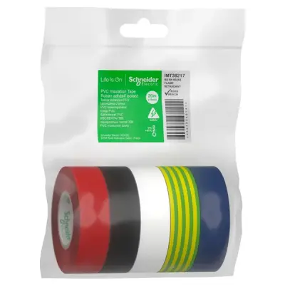 IMT38217 - Insulation Tape 19mmx20m Wh+gr/yl+bl - Schneider Electric