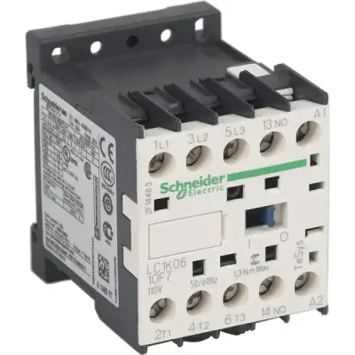 LC1K0610F7 - 3p Cont 6a Ac3 2.2kw 1no 110vac Coil - Schneider Electric