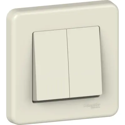 LNA0300323 - Leona Double 1-way Switch Cream - Schneider Electric